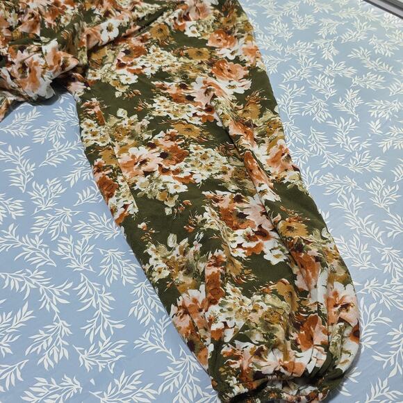 Womens Sz 1X Green and Pink Ruffle Babydoll Festival BOHO Lightweight Top - Picture 5 of 11